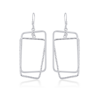 Nipura 925 Sterling Silver Assymetric Rectangle Earrings