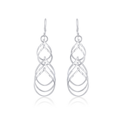 Swirly 925 Sterling Silver Drop Earrings