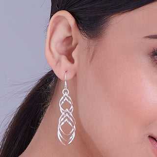 Nipura 925 Sterling Silver Swirly Drop Earrings