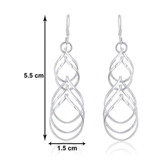 Nipura 925 Sterling Silver Swirly Drop Earrings