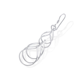 Nipura 925 Sterling Silver Swirly Drop Earrings