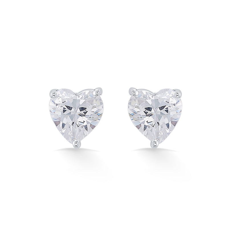 Nipura 925 Sterling Silver Zircon Heart Classic Earrings