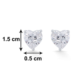 Nipura 925 Sterling Silver Zircon Heart Classic Earrings