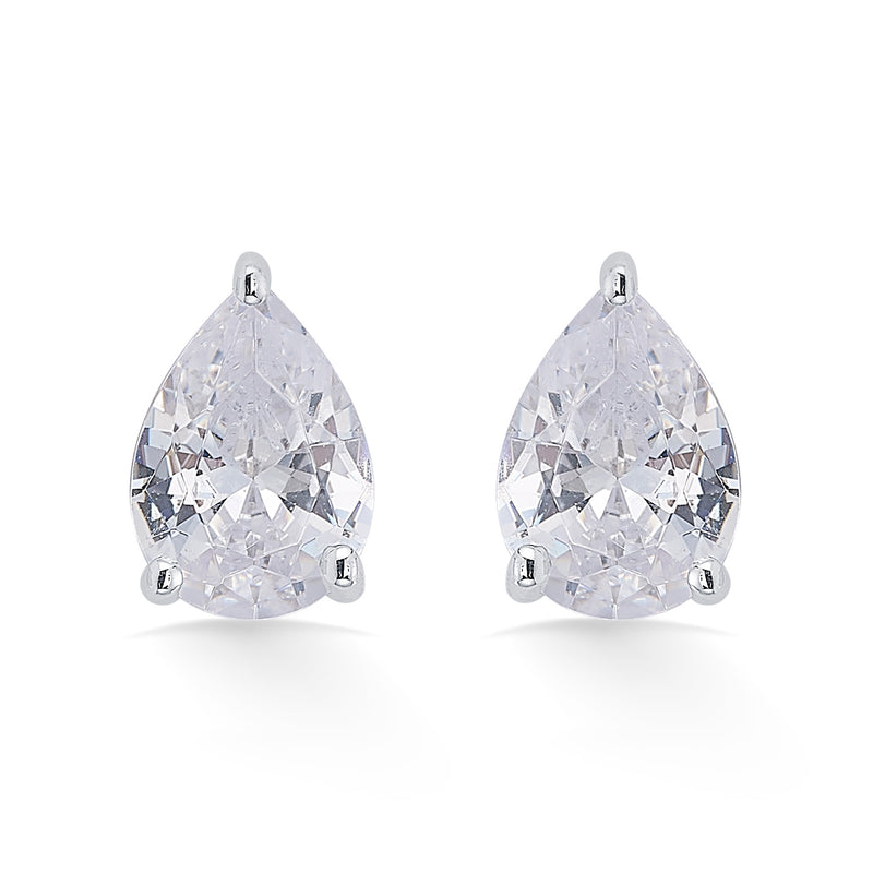 Nipura 925 Sterling Silver Pear Zircon Classic Earrings