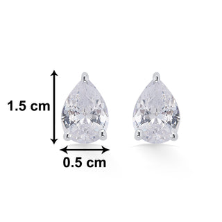 Nipura 925 Sterling Silver Pear Zircon Classic Earrings