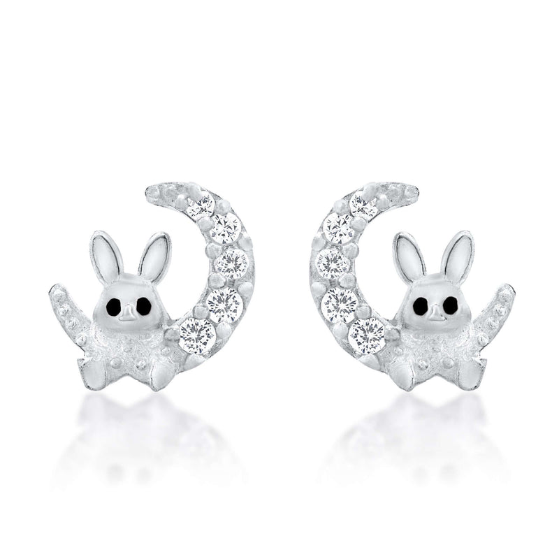 Moonlight Charm 925 Sterling Silver Stud Earrings for Kids