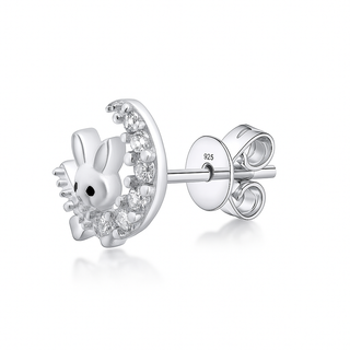 Nipura 925 Sterling Silver Moonlight Charm Stud Earrings for Kids