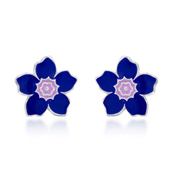 Lavender Dreams 925 Sterling Silver Stud Earrings for Kids