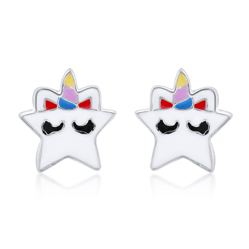 Nipura 925 Sterling Silver Starry Smiles Stud Earrings for Kids