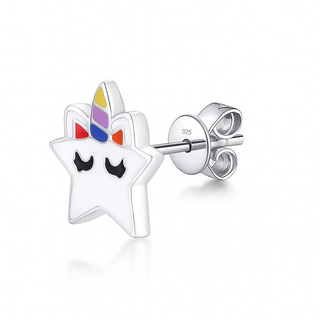 Nipura 925 Sterling Silver Starry Smiles Stud Earrings for Kids
