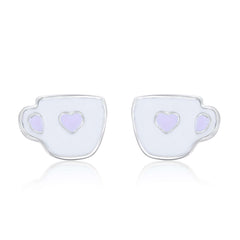 Teacup Treasures 925 Sterling Silver Stud Earrings for Kids
