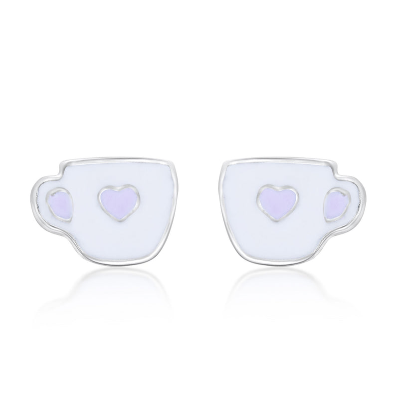 Nipura 925 Sterling Silver Teacup Treasures Stud Earrings for Kids