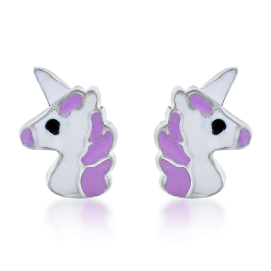 Unicorn Magic 925 Sterling Silver Stud Earrings for Kids