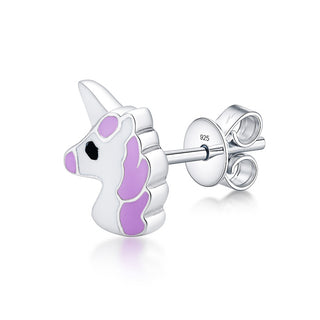 Nipura 925 Sterling Silver Unicorn Magic Stud Earrings for Kids