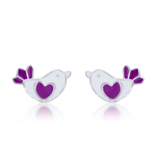 Nipura 925 Sterling Silver Sparrow Chirps Stud Earrings for Kids