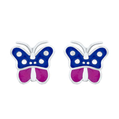 Flutter Bliss 925 Sterling Silver Stud Earrings for Kids