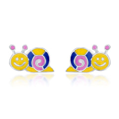 Swirl Snail 925 Sterling Silver Stud Earrings for Kids