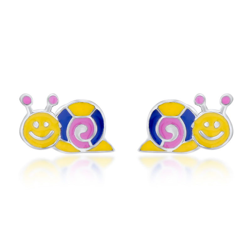 Nipura 925 Sterling Silver Swirl Snail Stud Earrings for Kids