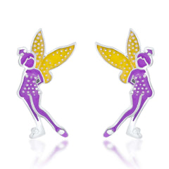 Fairy Sparkle 925 Sterling Silver Stud Earrings for Kids