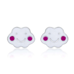 Dreamy Clouds 925 Sterling  Silver Stud Earrings for Kids
