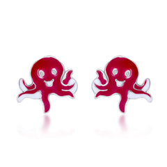 Ocean Octo-Charm 925 Sterling Silver Stud Earrings for Kids