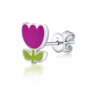 Nipura 925 Sterling Silver Rosy Glow Charm Stud Earrings for Kids