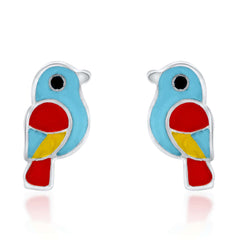 Sparrow Whispers 925 Sterling Silver Stud Earrings for Kids