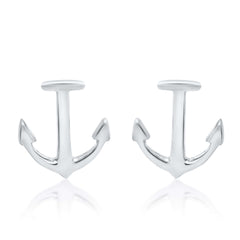 Sea Star Anchor 925 Sterling Silver Stud Earrings for Kids