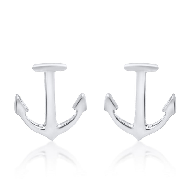 Nipura 925 Sterling Silver Sea Star Anchor Stud Earrings for Kids