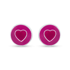 Sweetheart Pop 925 Sterling Silver Stud Earrings for Kids