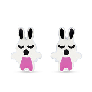 Nipura Sleepy Bunny 925 Sterling Silver Kids Stud Earrings