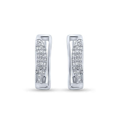 Lustre Arc 925 Sterling Silver CZ Huggie Earrings