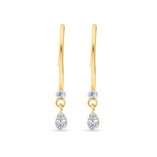 Nipura Teardrop CZ Dangle Earrings in Sterling Silver