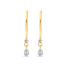 Nipura Teardrop CZ Dangle Earrings in 925 Sterling Silver