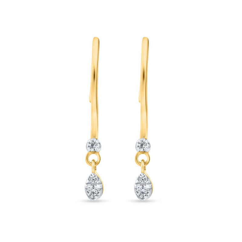 Nipura Teardrop CZ Dangle Earrings in 925 Sterling Silver