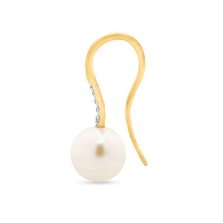 Nipura 925 Classic Pearl Drop Earrings in Sterling Silver with CZ Accents