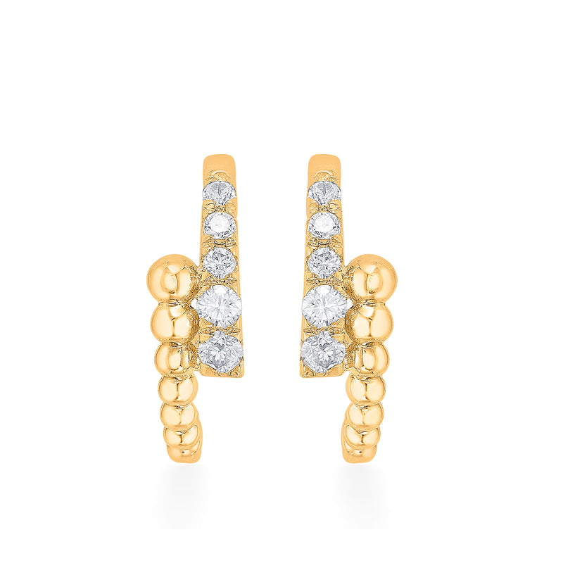 Nipura 925 Sterling Silver Zircon stone Stellar Dainty Hoop Earrings
