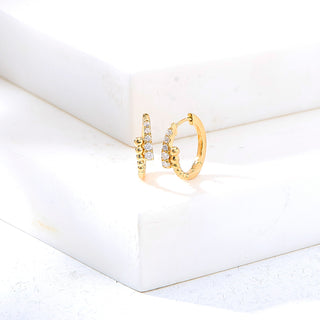 Nipura 925 Sterling Silver Zircon stone Stellar Dainty Hoop Earrings