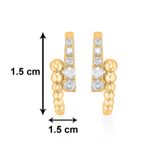 Nipura 925 Sterling Silver Zircon stone Stellar Dainty Hoop Earrings