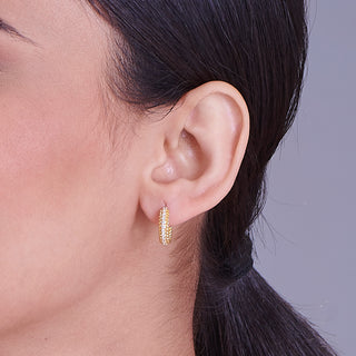 Nipura 925  Sterling Silver cubic zircon leaf shape Hoop Earrings