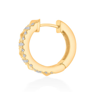 Nipura 925 Sterling Silver Wide Hoop earrings with cubic zircon stone