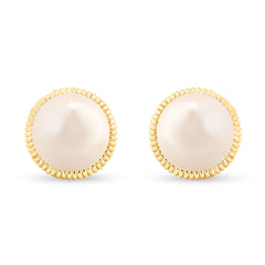 Golden Rope Pearl 925 Sterling Silver Stud Earrings – Timeless Textured Hoops for Women, Great for Gifting