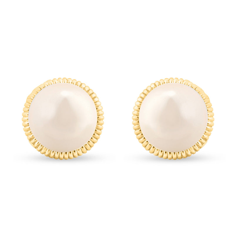 Nipura 925 Sterling Silver Golden Rope Pearl Stud Earrings – Timeless Textured Hoops for Women, Great for Gifting.