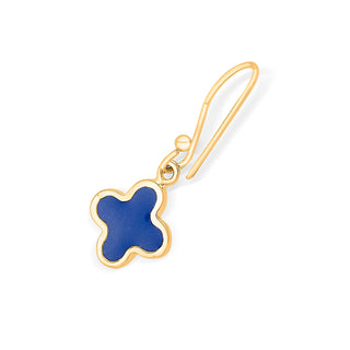 Nipura 925 Sterling Silver Blue Clover Drop Earrings- Golden