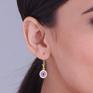 Nipura 925 Sterling Silver Purple Circles Drop Earrings- Golden