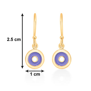 Nipura 925 Sterling Silver Purple Circles Drop Earrings- Golden