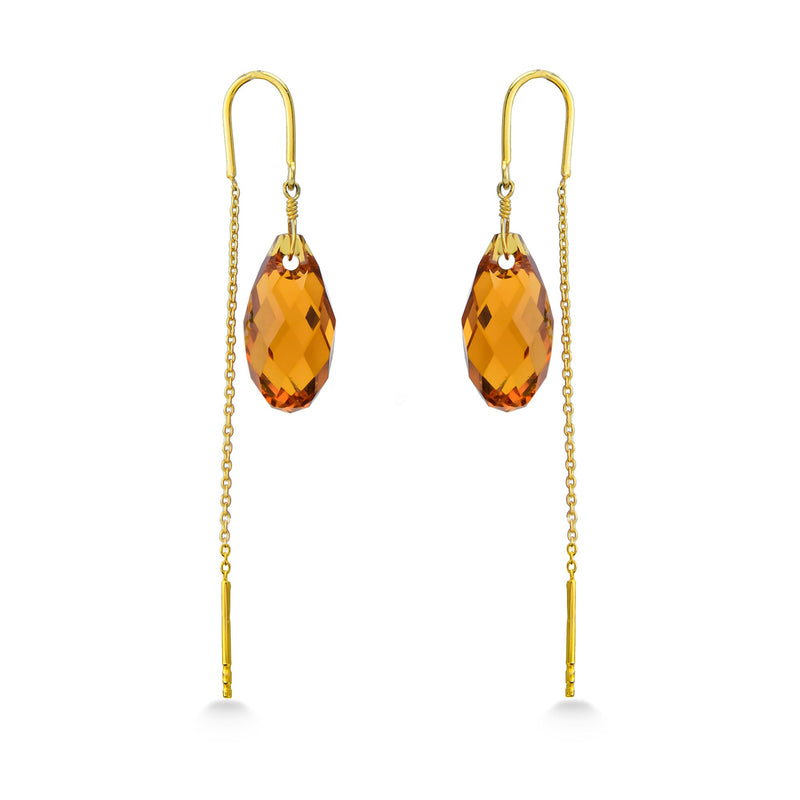 Nipura 925 Sterling Silver Austrian Crystal Sui Dhaga Earrings