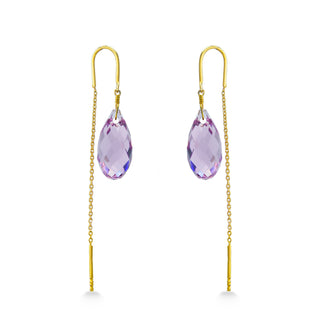 Nipura 925 Sterling Silver Gold-Plated Austrian Crystal Sui Dhaga Earrings