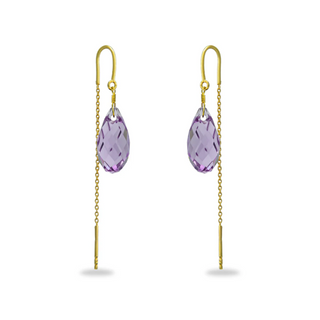 Nipura 925 Sterling Silver Gold-Plated Austrian Crystal Sui Dhaga Earrings