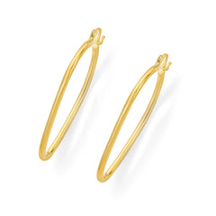 Golden Radial Elegance 925 Sterling Silver Hoop Earrings